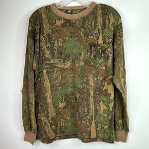 Vintage Ace Sportswear Camo Long Sleeve Shirt Size XL
